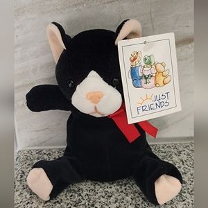 NWT Vintage Just Friends Chosun IT'L Inc Black Cat Plush 1997 6"